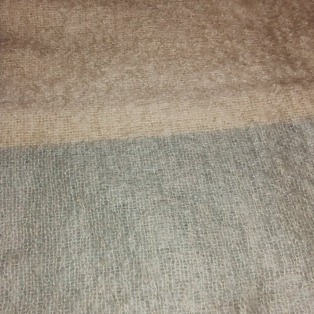 AVOCA HANDWEAVERS MOHAIR WOOL THROW IRELAND AQUA IVORY PINK SHADES 58 x 70 - Picture 4 of 6